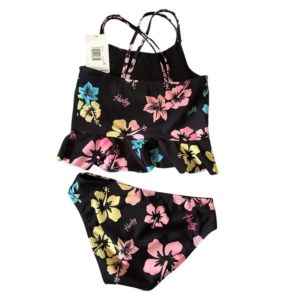 HURLY - NEW- girls swimsuit 2 piece. Tankini. Size 7/8